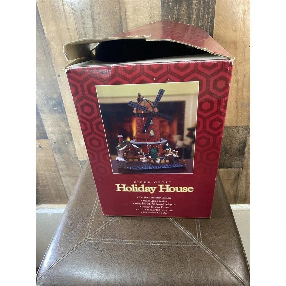 VTG‎ 2004 Holiday House Fiber Optic Windmill Lighthouse Christmas Village Works